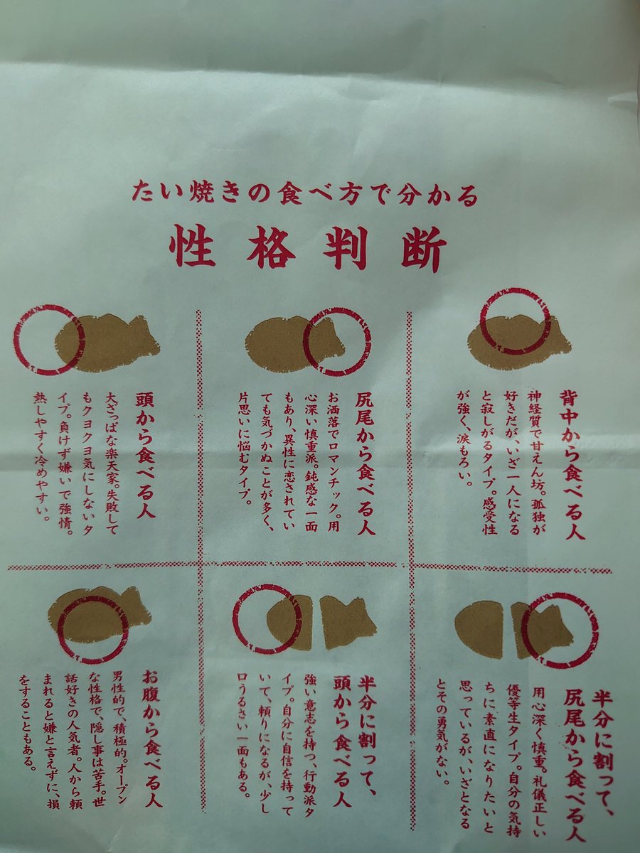 たい焼きの食べ方