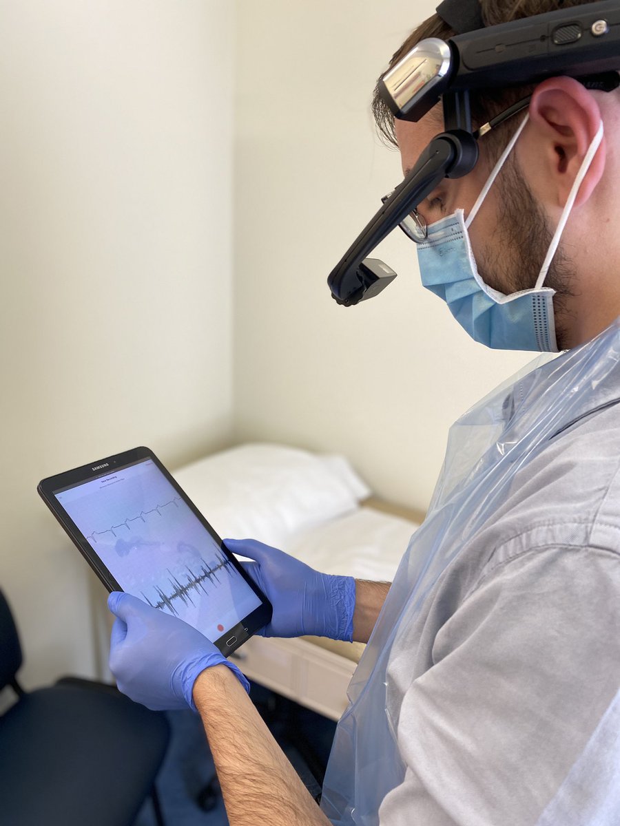 MartinHeaps's tweet photo. Streaming ECG and heart sounds remotely! @Eko_Health @SimplyVideo quick and simple expert advice at the other side of the stethoscope! 2nd opinion in seconds! Physio + ANP learning and collaboration #innovation @NHSDigital @NHS_HealthEdEng @suprdoc https://t.co/wBFZ3MJCCp