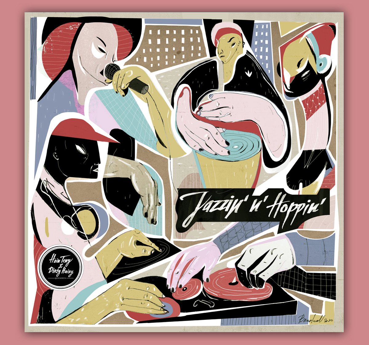 VBrostean's tweet photo. Vinyl #cover for the #jazz #hiphop band from #Novi Sad, Hain Teny Collective. I did some #experimental #illustration that turned out a #bomb !:D #art #creation #valentinabrostean https://t.co/jwimdDjwEg
