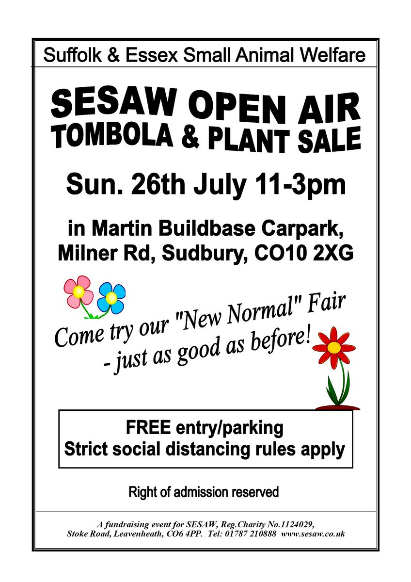 OfficialSesaw's tweet photo. #sesaw #opendaybackupplan #socialdistancing #COVID19 #sudbury #buildbase #plantsale #freeentry #comeandsayhello Come and show your support, masks will be available π As will gorgeous plants and Jeanette's famous #tombola https://t.co/QVNw5Cm9zM