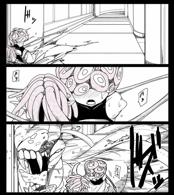 デカい生物が廊下を曲がるとき勢いで一回壁にぶつかる図 