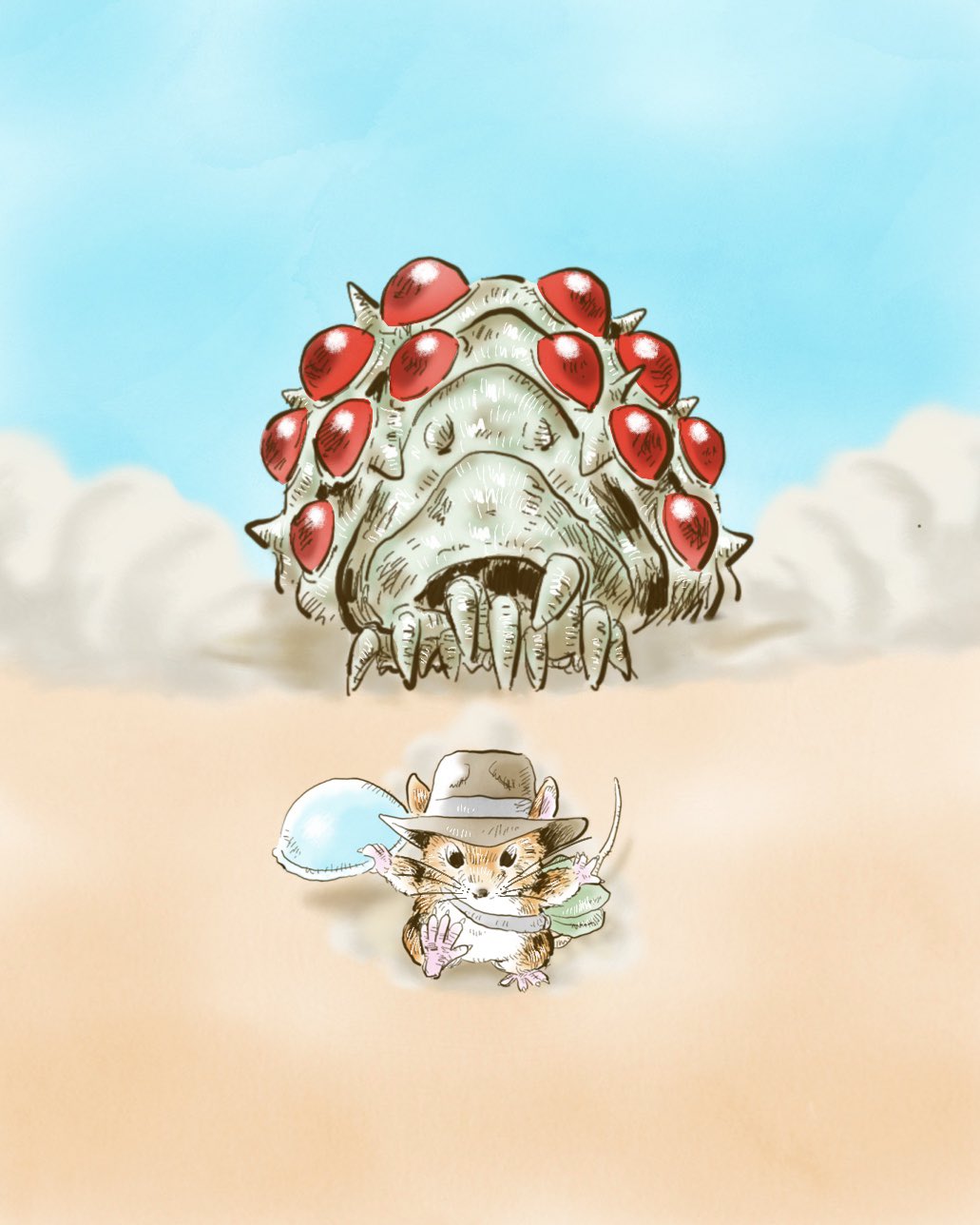 あい ざわちん Sur Twitter 冒険者には 連休も自粛もないのだ Hammytouch ねずみ ネズミ 風の谷のナウシカ 王蟲 オーム スタジオジブリ インディーマウスジョーンズ 落書き イラスト T Co Bixcmtyixa Twitter