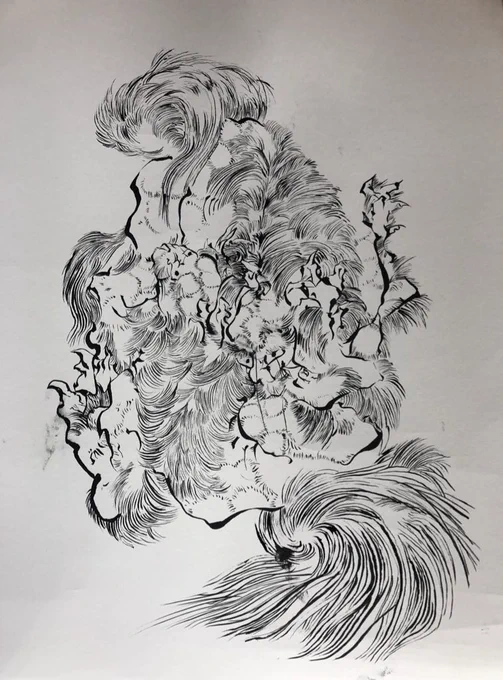 @isin_z 筆ペン模写、楽しいですよ(白目) 