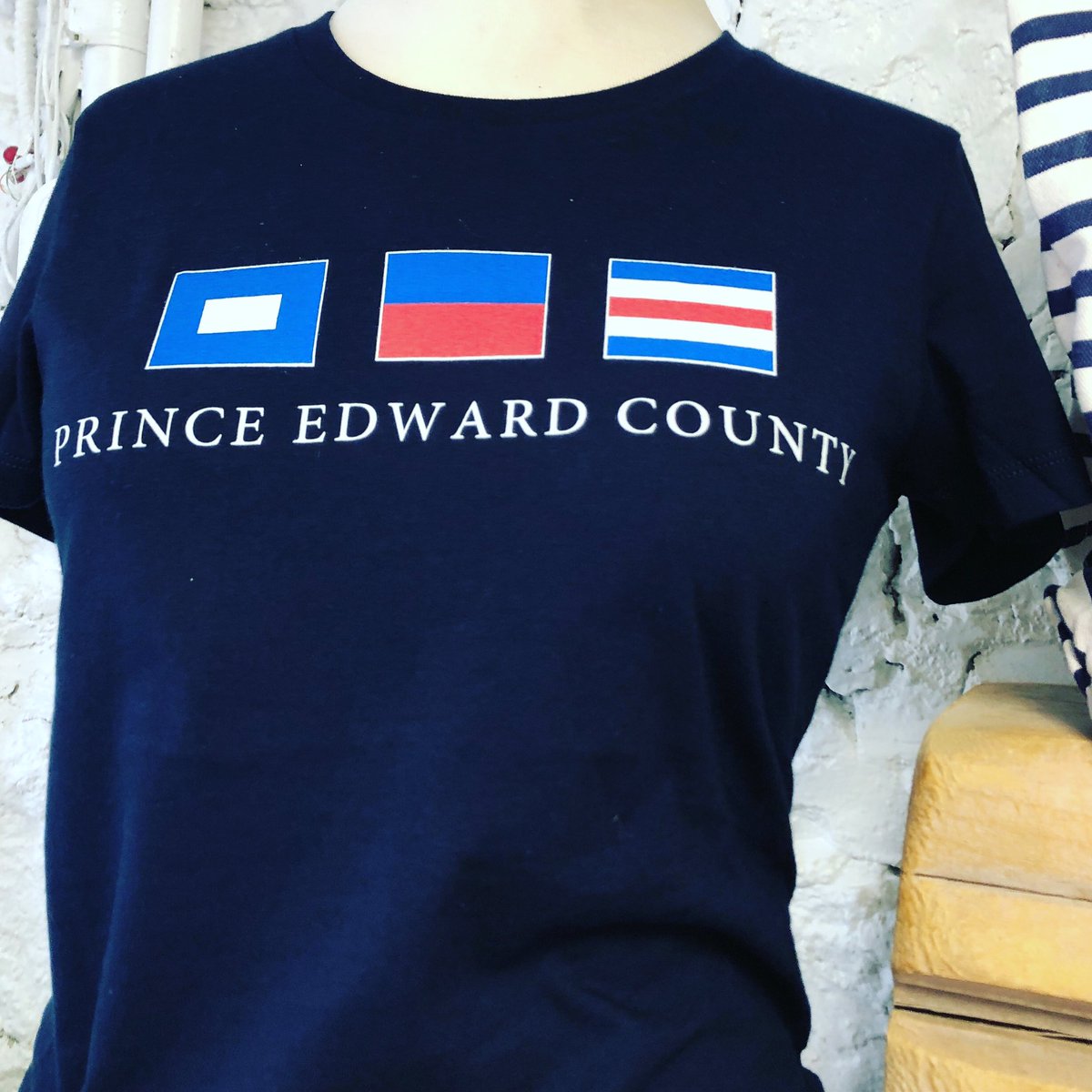 countytshirts's tweet photo. We love our Nautical Flags shirt! It’s a great classic summer design! Available in men’s and women’s styles. #nauticalflags #pec #princeedwardcounty #thecounty #countyup #visitthecounty #visitpec https://t.co/a950q15VYd