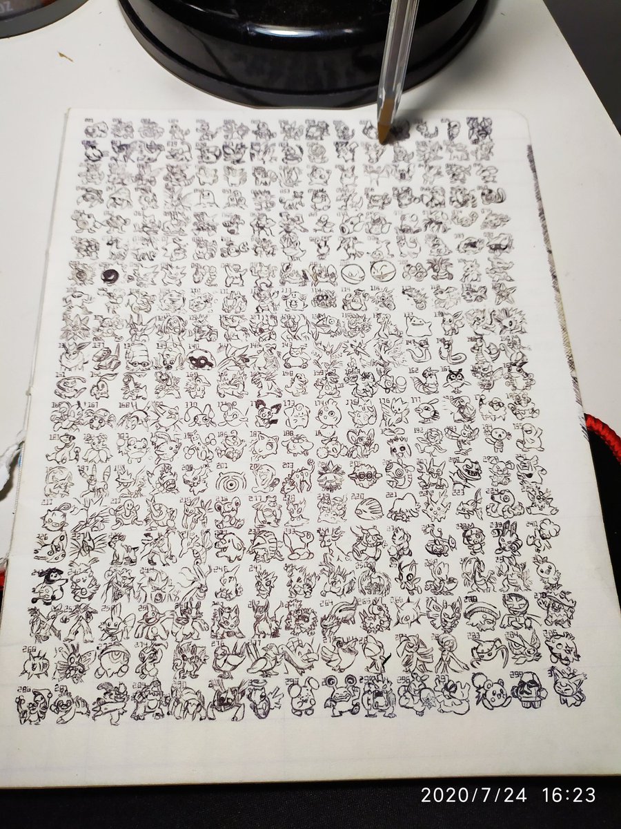 Onimecroco's tweet photo. Et de 300! Première page finie! (Enfin)
#minidex #PokemonGO #Pokemon #howsmallcanyoudraw #challenge https://t.co/iaqiOKRzGT
