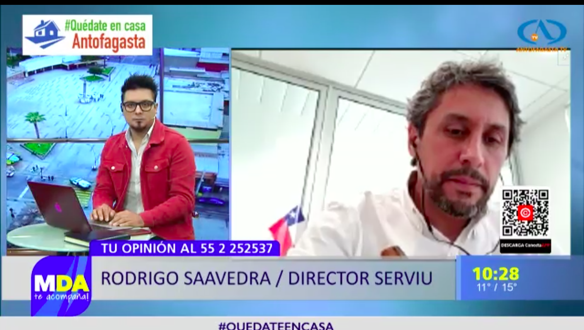 El Matinal De Antofagasta (@mda_matinal) on Twitter photo Estamos en Vivo con Rodrigo Saavedra Director del Serviu #Antofagasta #Chile
<a href="/serviuantofagas/">Serviu Región de Antofagasta</a> <a href="/rsaavedraburgos/">Rodrigo Saavedra Burgos</a> <a href="/Mauro_Siede/">Mauro Siede</a> Estamos en Vivo con Rodrigo Saavedra Director del Serviu #Antofagasta #Chile
<a href="/serviuantofagas/">Serviu Región de Antofagasta</a> <a href="/rsaavedraburgos/">Rodrigo Saavedra Burgos</a> <a href="/Mauro_Siede/">Mauro Siede</a>