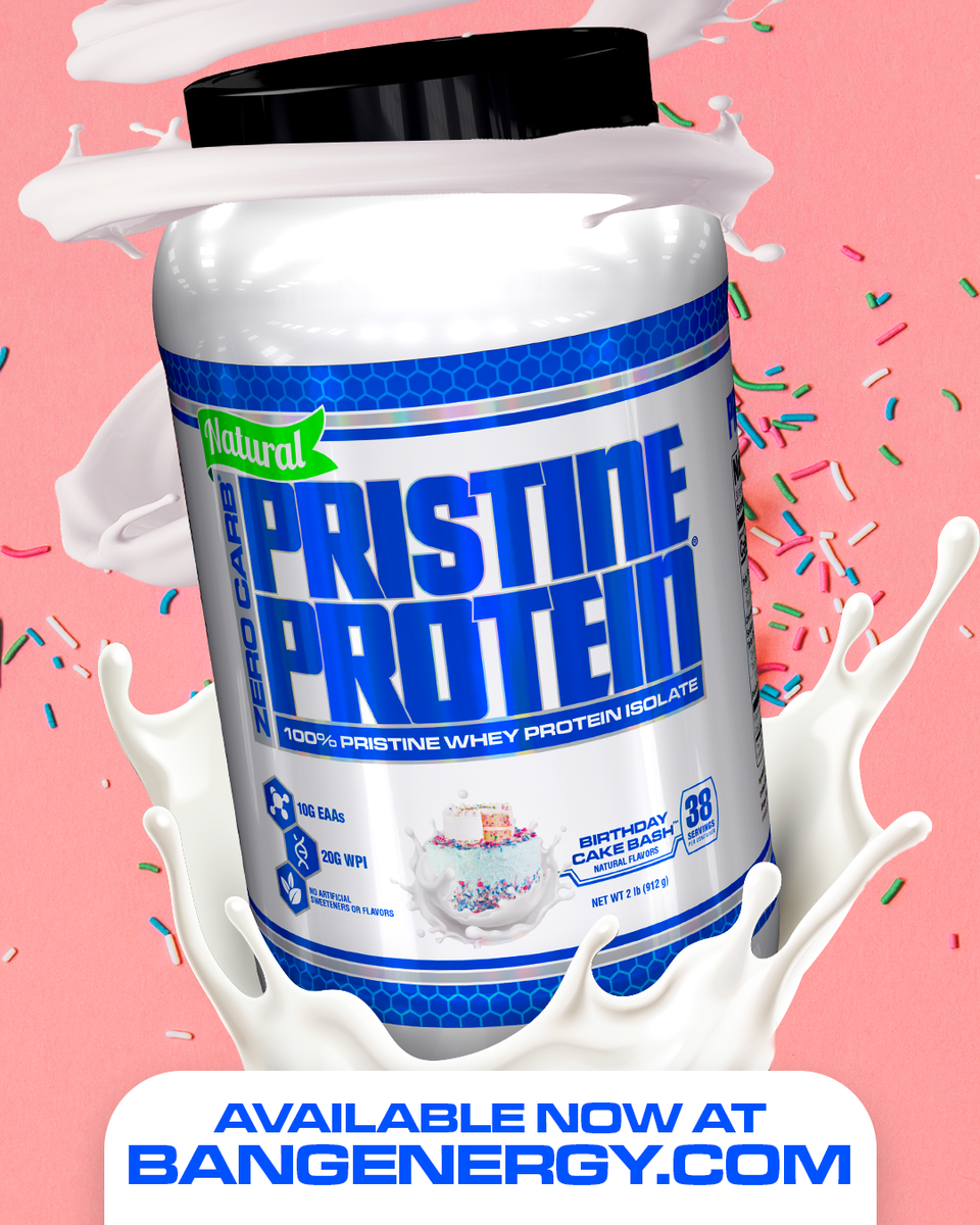 We are SO excited to welcome the newest member of the VPX fam: Zero Carb Pristine Protein!😍 Pristine = Pure and Pristine Protein delivers 100% whey Isolate and contains all nine EAAs, the primary amino acids involved in stimulating muscle protein synthesis and recovery!💪