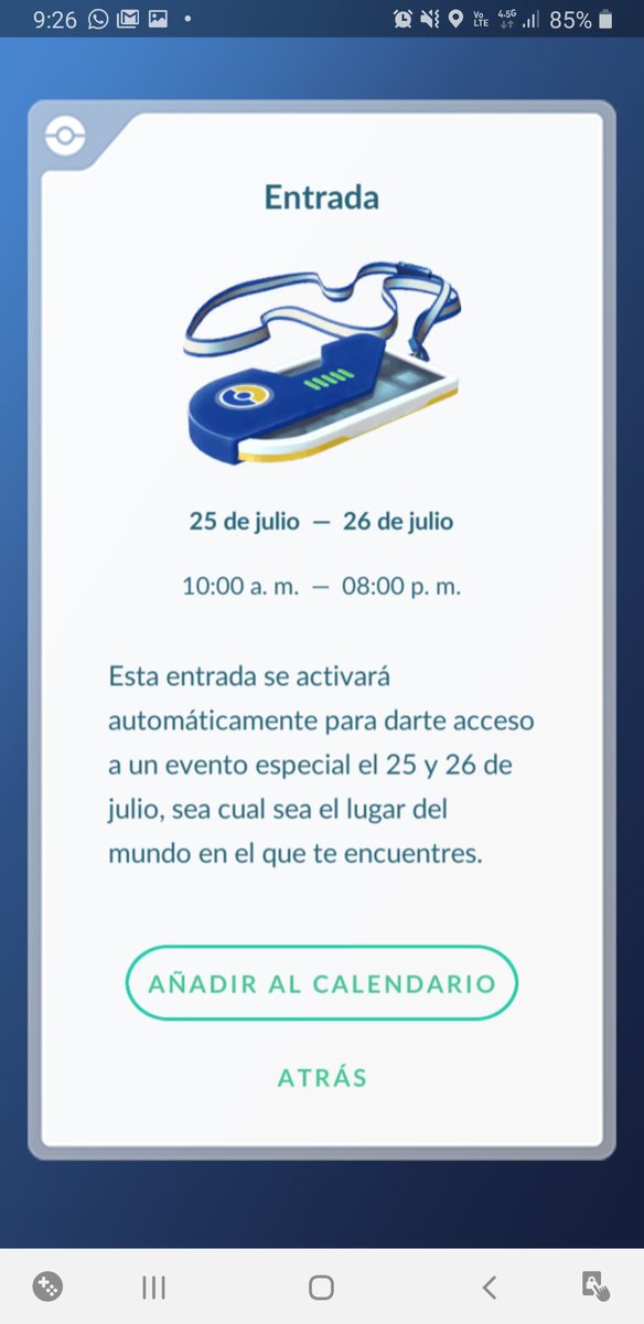 Luucore22's tweet photo. Súper feliz con mi entrada para el #PokemonGOFest muchas gracias a @MisteryVilchis el camarógrafo de @Ch3viTv 😊✨ #PokemonGOfriend  #PokemonGO https://t.co/9hVULRfZy6