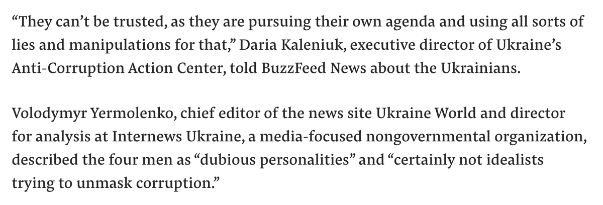 And in case you're saying, 'OK, but these are Western critics and Biden supporters who are saying this is all disinfo. Shouldn't we at least consider the content of the material?' Well, consider what Ukrainians who know these guys think about them: