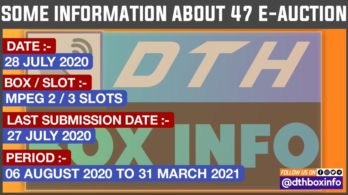 dthboxinfo's tweet photo. Some Information About DD Free Dish 47 E-auction.
.
#ddfreedish #ddfreedishdth #डीडीफ्रीडिश #ddfreedishnews #ddfreedishupdate #ddfreedish47eauction #dthboxinfo https://t.co/dVYsjdbk6A