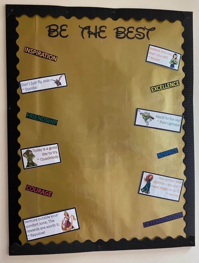 MrsAVJones's tweet photo. Be the Best display in the corridor all done and Mickeys are cut ready for their targets &amp; goals for the year! ✨#edutwitter #teacher #KS2 #disney https://t.co/bWOpTmy0Dd