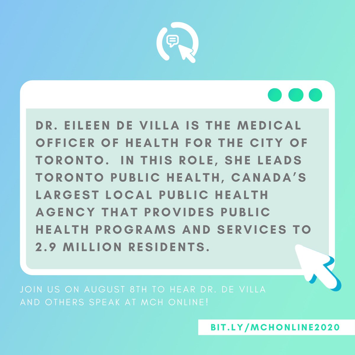 ModelCityHall's tweet photo. Join us on August 8th to hear Dr. de Villa and others speak at #MCHOnline2020! https://t.co/ogDjnQ397d