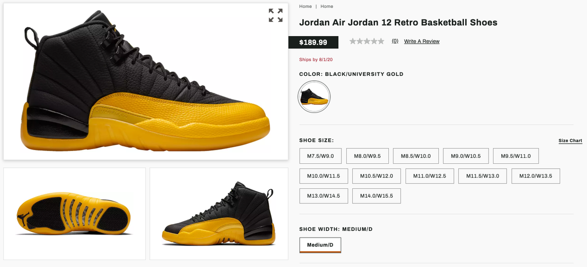 jordan 12 university gold mens