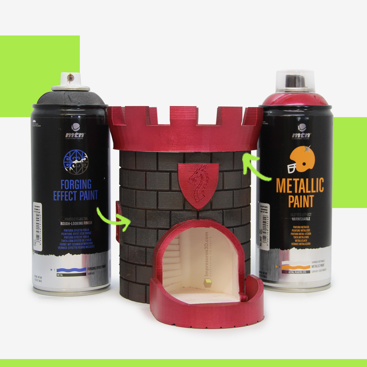 impresoras_3d's tweet photo. 😍🤩 Castillo de Dados pintado con #Sprays de #MontanaColors 😎 La verdad sea dicha, no somos muy buenos en esto de pintar, pero hacemos lo que podemos 😊!
👉🏻 Sprays Efecto Forja y Rojo Metalizado
👉🏻 #Filamento utilizado #PLA850 #i3DTested
👉🏻 Impresora 3D #Creality #Ender3 https://t.co/YrWCweGcaj