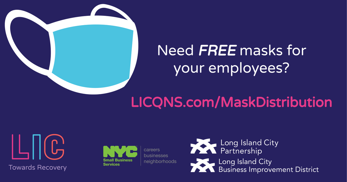 LICPartnership's tweet photo. Over the past few weeks we've distributed 43,000+ face masks from @NYC_SBS to 168 businesses in the LIC area! If you need face masks or face shields for your employees, sign up for a time to pick some up at our office! #SupportLICLocal #LICTowardsRecovery
https://t.co/bYdXCtg2WJ https://t.co/OOlcRPrkbQ