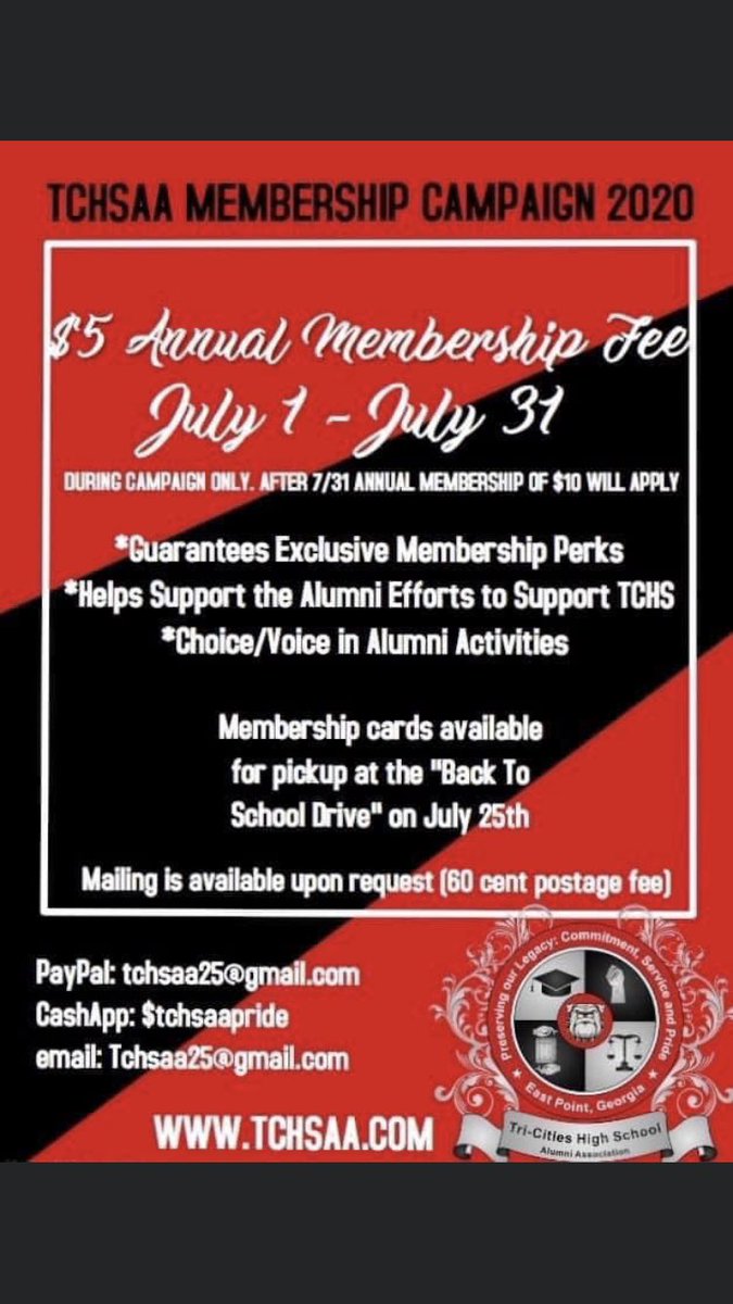 nowstarringmia's tweet photo. See ya'll tomorrow! Also, don't forget Tri-Cities High School Alumni Association is hosting a membership drive as well. Dues are $5 until July 31st! Lastly, TCHSAA masks are now available at https://t.co/4nmHGph1KY. Go Bulldogs! #OneMadeofMany #Preserve #Strengthen #MakeItCount https://t.co/YEKPekuhA6