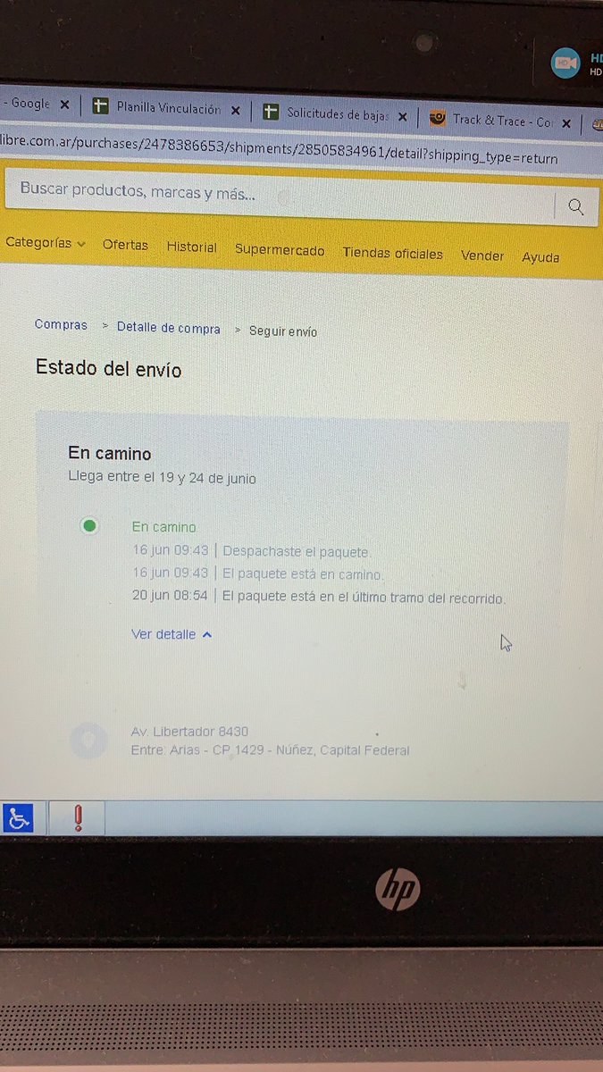pitupipi's tweet photo. @ML_Ayuda @ML_Argentina Y en la compra por ml dice que está en camino  y que llega entre el 19 y 24 pero de JUNIO. No dice otra cosa https://t.co/IHSK6s7HrG