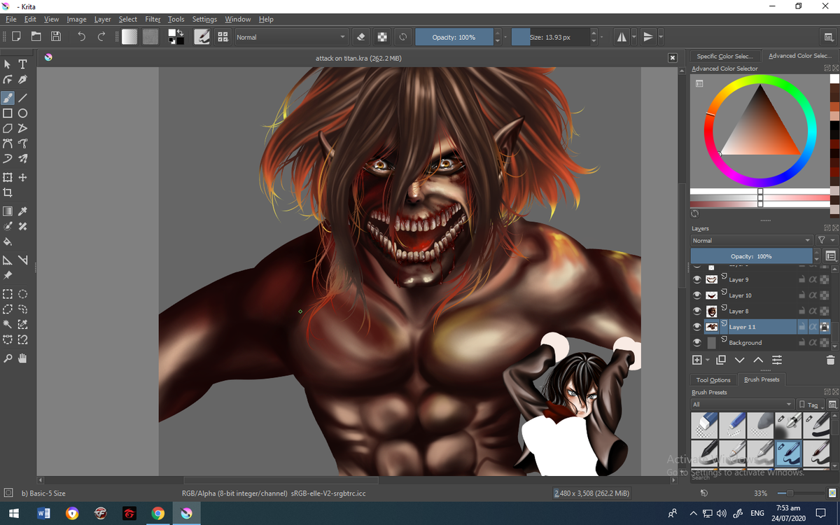 AnonymousCatAr1's tweet photo. working on a new art and dis time its Attack on Titan💕
#AttackOnTitans
#ErenJaeger
#TitanForm https://t.co/htNjs9q8I2