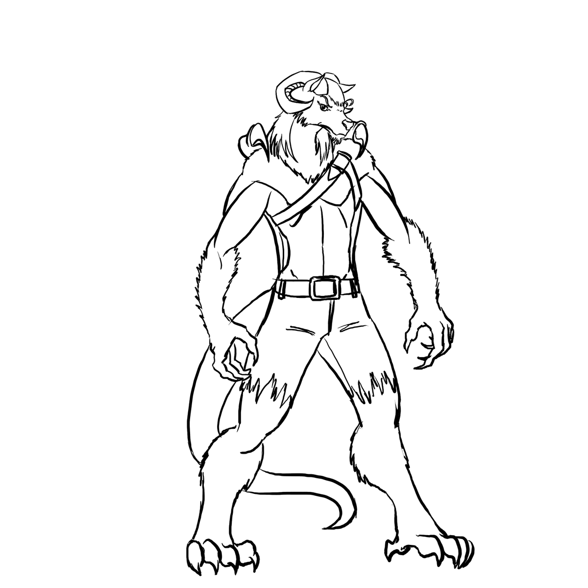 one more Wo'Nari, (race from the <a href="/LasersAndLiches/">Lasers & Liches</a> supplement) this time a tiefling hybrid. character by <a href="/TooToasted/">Toast</a> he already posted the colored version in fact. my goal was to make the chest area different because of the wings.