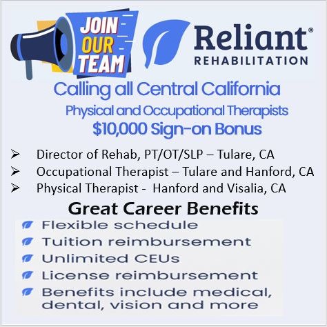 TalentCharity's tweet photo. Seeking Central California PTs!  10k Sign-on Bonus!!
Contact Charity at cleisering@reliant-rehab.com or 214-491-0048. https://t.co/3kokNdLsFt
