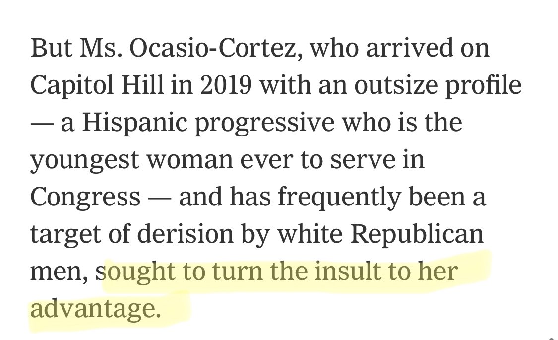 Let’s look at some of the other language from the NYT around this incident. She “embraces” being called a fucking bitch because she can use it “to her advantage”