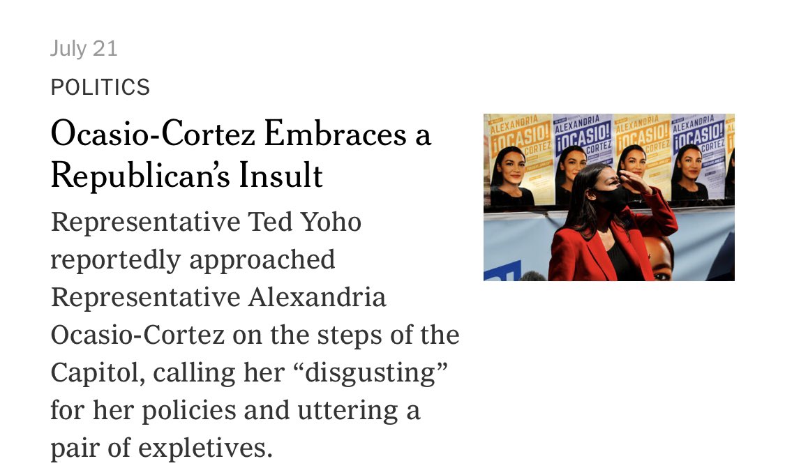 Let’s look at some of the other language from the NYT around this incident. She “embraces” being called a fucking bitch because she can use it “to her advantage”