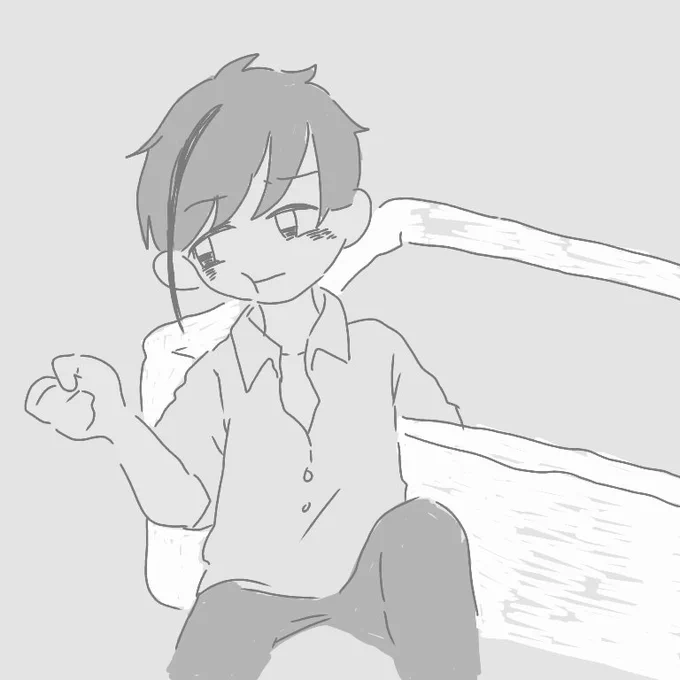 #絵をモノクロにするとかっこいい 