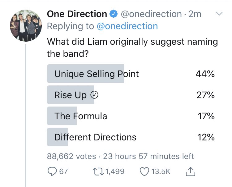 KxTY989's tweet image. Name another band who can get over 88,000 votes in two minutes 🤭 #TenYearsOfOneDirection