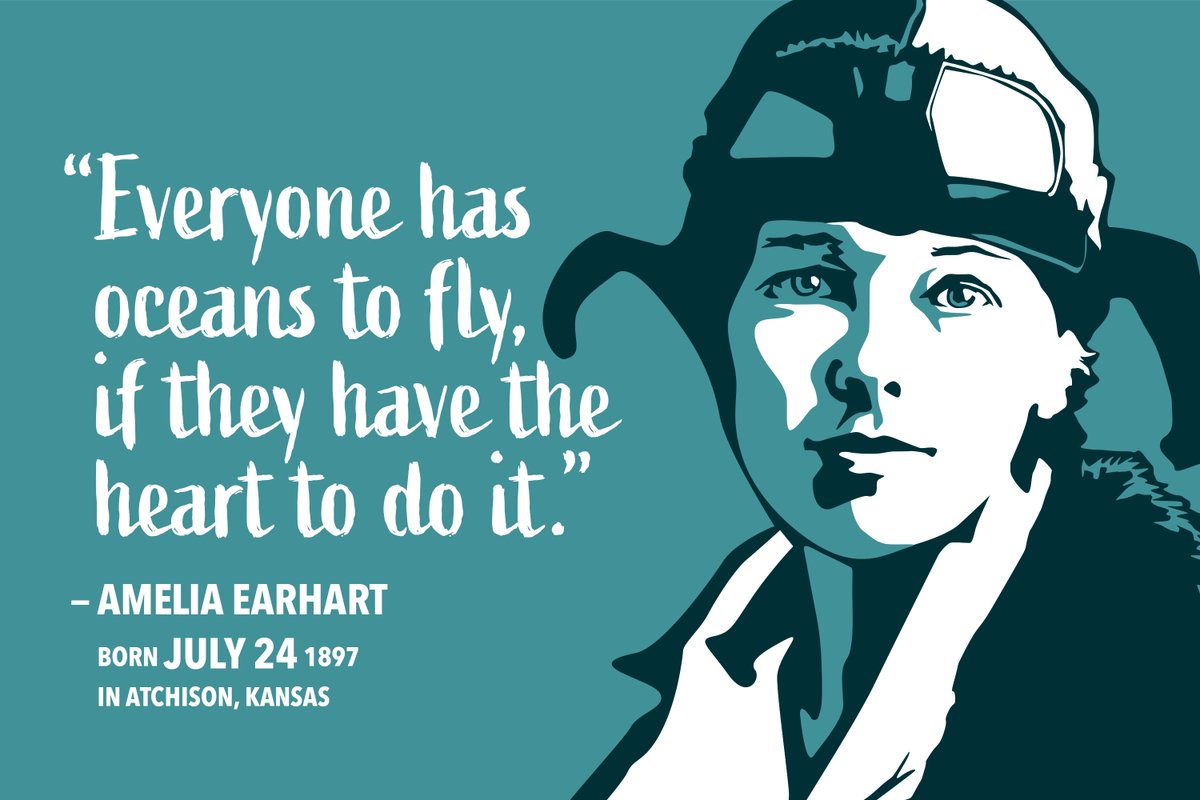 ReiffDesign's tweet photo. Happy 123rd birthday to Amelia Earhart. Born #OTD in 1897 in #Atchison Kansas. Missing since July 2, 1937. #AmeliaEarhart https://t.co/20cylJ02t3