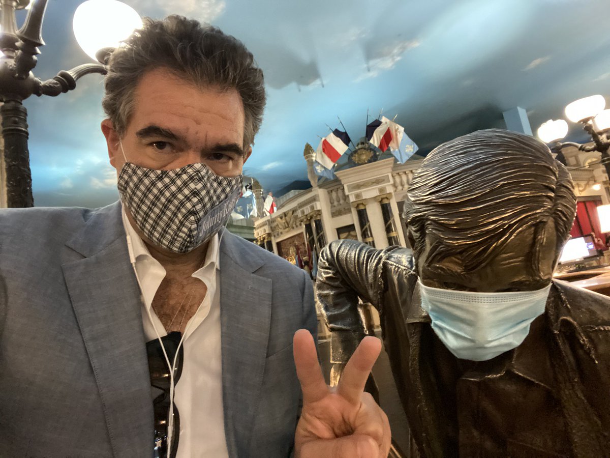 johnnykats's tweet photo. From yesterday, w/ #TheAftermath statue @BallysVegas reopening. #Vegas #Maskup4NV #Tourism https://t.co/w8kbJF52GV