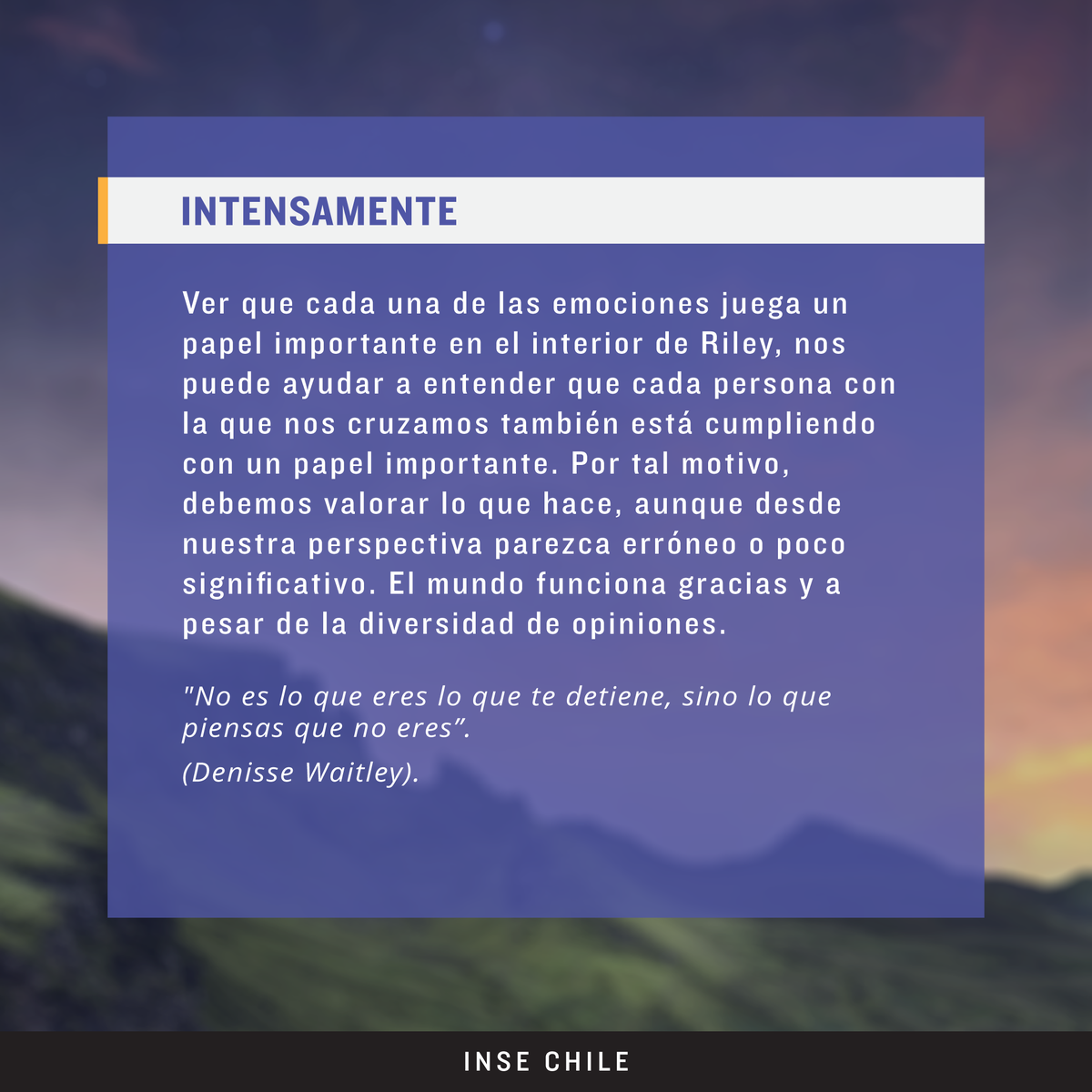 INSE_CHILE's tweet photo. 📽️ Intensamente
📽️ Wall-e 

#peliculas #cine #familia #quedateencasa #cuarentena #findesemana #viernes #intensamente #walle #niñez #amistad #empatia #amor #sentimientos #conciencia #chile #elpuebloayudaalpueblo #sename #nomassename #infancia #recomendaciones https://t.co/wSfYwI5Yqk