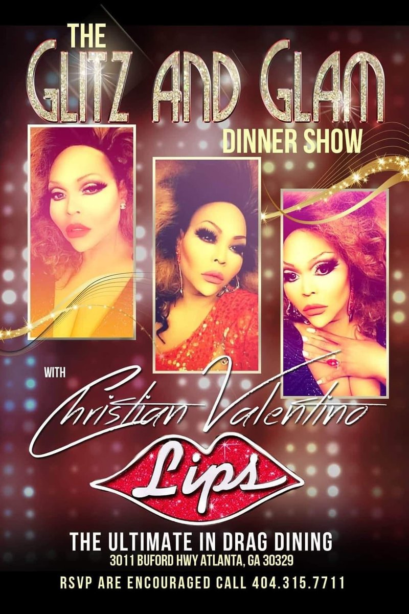 LipsATL's tweet photo. Christian Valentino - GLITZ AND GLAM!  Join the ladies every Friday and Saturday at LIPS ATLANTA.  Call for socially distanced reservations! 

#dragqueen #instadrag #drag #draglife #dragqueens #performanceart #atlanta #buckheadatlanta #atlantahairstylist #atl #atlantabrides https://t.co/mYcxNpwhUA