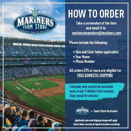 MarinersStore's tweet photo. Just a reminder that our 50% off Majestic player tee and jersey sale is still going on through July!  Did you know that our player tees and replica jerseys come with an exclusive sleeve patch?  Check out our 50% Instagram story highlight for the latest availability. https://t.co/axaBeNNnjs