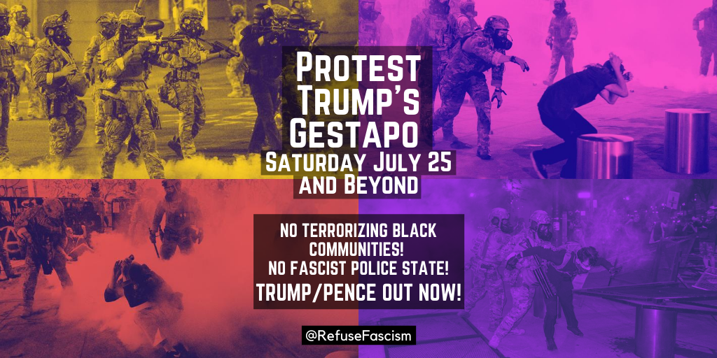 refusefascatl's tweet photo. SAT. 7/25 6:15PM - March-ATL History Center to GATech
Join @refusefascatl b4 the "Solidarity With Portland Demo"  Dec out your car for #TrumpPenceOutNow Car Caravan that will join the march! Info on FB https://t.co/TuEj5l50d5
@WhereProtest @protestatlanta @RefuseFascism https://t.co/HGxBOvt9Ef