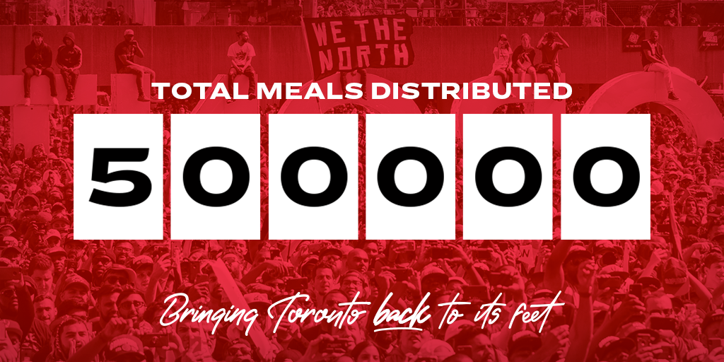 TangerineBank's tweet photo. 500,000!!!! That’s how many meals have been made and distributed as part of the #BringTorontoBack initiative with MLSE.  

So grateful to be able to give back to front-line workers and community agencies. Thanks everyone who stepped up to help reach this milestone.#InThisTogether https://t.co/NahHr1rVH5