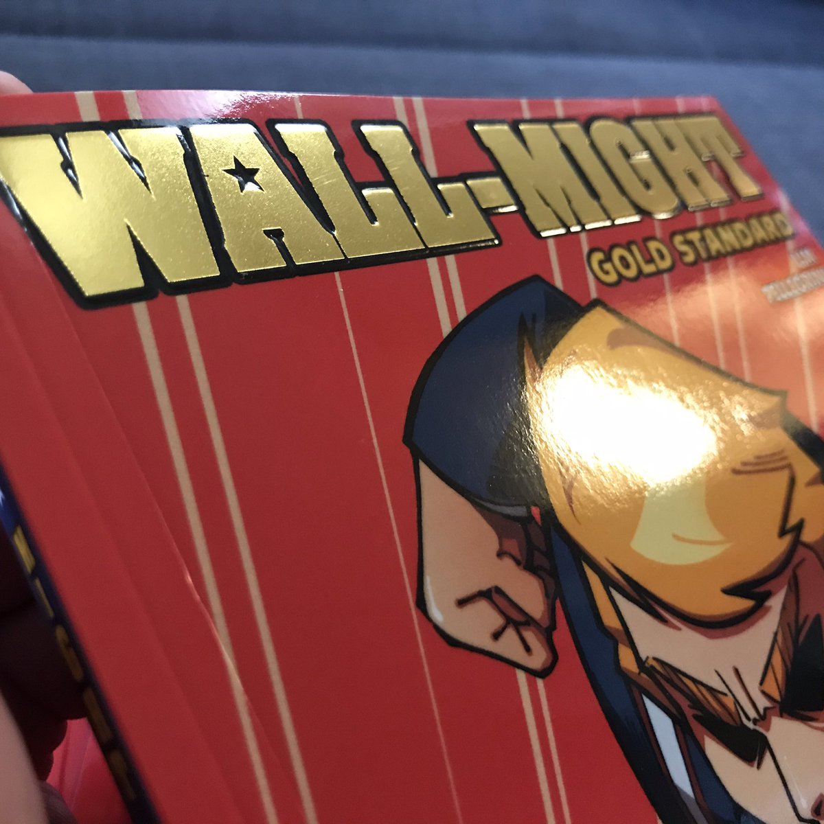 SumpKun's tweet photo. ALL copies of WALL-MIGHT have arrived at our fulfillment: @WeldonArt and I will be having a little signing party later tonight for this and PUNCHLINE! Check out that special gold foil embossing that @APIPrintPro threw in to punch things up!๐บ๐ธ๐ช๐ป https://t.co/EfC1XxJdgJ