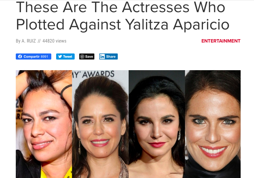 Exhibit 839939823981: "According to the source,... others couldn't stand that some "cualquiera" was "stealing the spotlight. Giovanna Zacarías was the main instigator, saying that Yalitza was only good in the role of servant"  https://www.wearelatinlive.com/article/13005/these-are-the-actresses-who-plotted-against-yalitza-aparicio