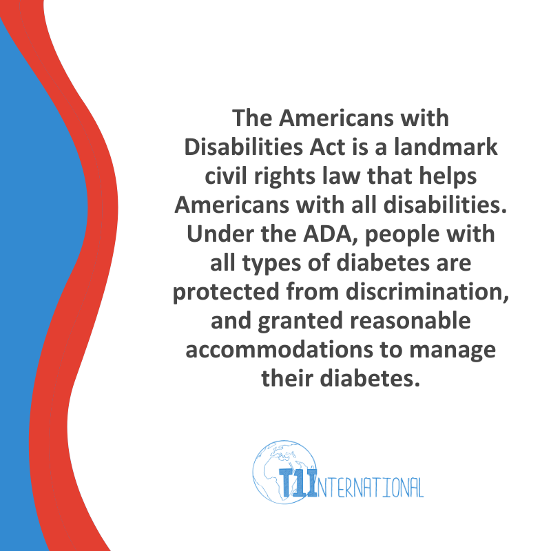 t1international's tweet photo. The Americans with Disabilities Act protects many people, including those with diabetes. On July 26, the ADA will celebrate its 30th anniversary - 30 years of progression, inclusion and protection from discrimination. #ADA30 #ADAanniversary #ThanksToTheADA https://t.co/ExKbHzMHMJ