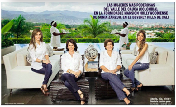 As if white women don't degrade, abuse use Black women as props to stand on. This is the "powerful women of Valle de Cauca, Colombi, in a "Hollywood-esque" mansion in the "Beverly Hills" of Colombia." FOUR GENERATIONS OF WHITE WEALTH IN COLOMBIA.