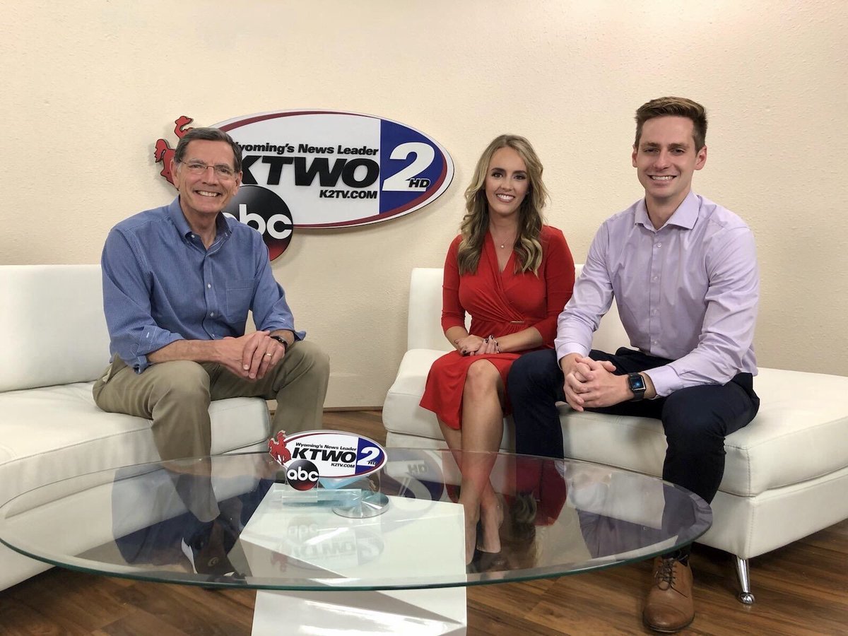 SenJohnBarrasso's tweet image. Great to be back in #Wyoming and to sit down with #KTWO’s @TaylorWirtz  and @RyanMatoushWX to talk about the latest #coronavirus legislation. #K2TV