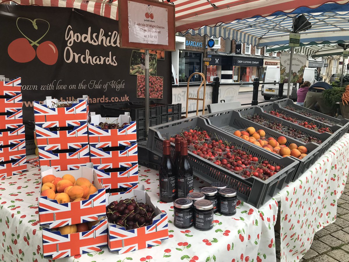 Busy day tomorrow we will be at Ryde with @FarmersMarketIW Ringwood with @HantsFarmersMkt and Bridport with @DorsetFoodDrink with cherries 🍒 apricots 🍑 plums along with jams juices and chutneys