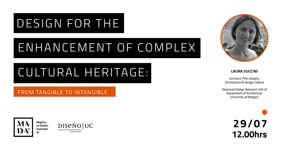 Design for the enhancement of complex cultural heritage: From Tangible to Intangible. 

_29 julio
_12.00 h/Chile
zoom.us/meeting/regist… 

#diseño #patrimonio #servicio #cultura #intangible