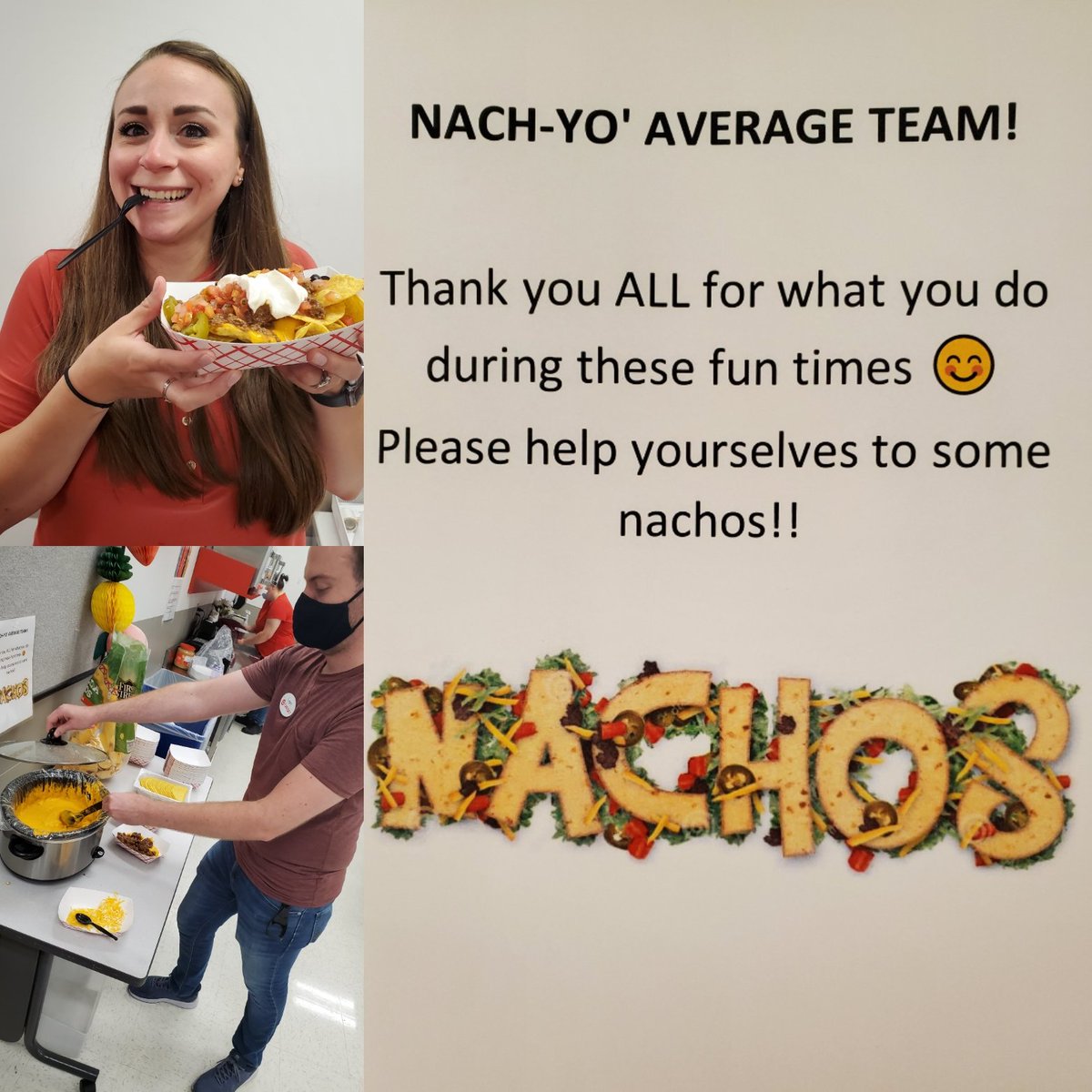 In queso you didn't know, the T-1230 Team is 🔥 And one can never be too cheesy by saying THANK YOU with nachos #cheeseplease #cheesefordays #cheesetastic #nachoaverageteams