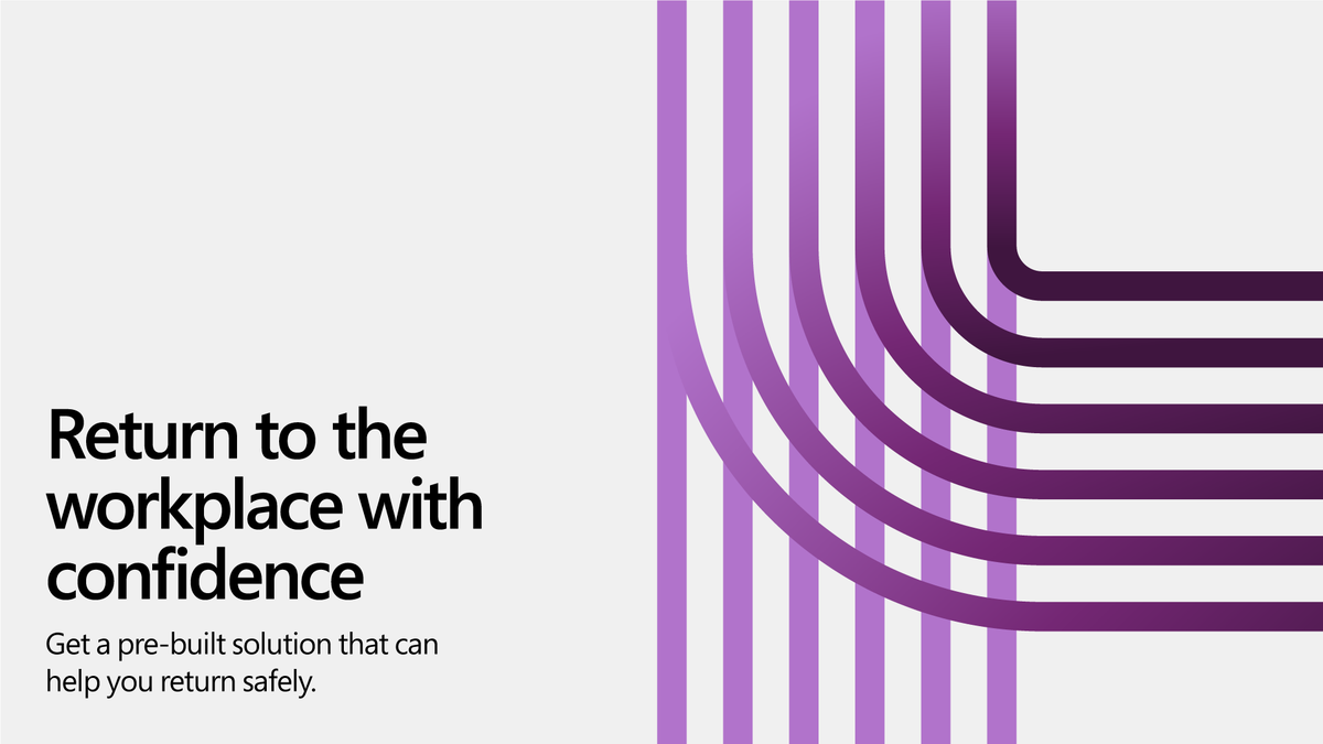 MSPowerPlat's tweet photo. Make your way back with solutions for a safer workplace. Learn how Microsoft #PowerPlatform can help workers return using a pre-built, easy-to-use solution with #ReturnToTheWorkplace: https://t.co/4s8KADcIWi https://t.co/WFVoY1hjmh