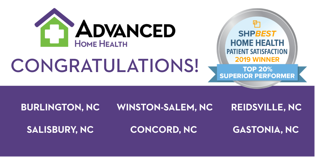 BrightSpringHS's tweet photo. Congratulations to NC Advanced Home Health locations for being named a 2019 SHPBEST™ winner. The award recognizes their focus on providing high-quality, compassionate care to patients and their families. #SHPBest #HomeHealth #PatientSatisfaction https://t.co/eA2D7x6CbT https://t.co/5Wf16j96vw