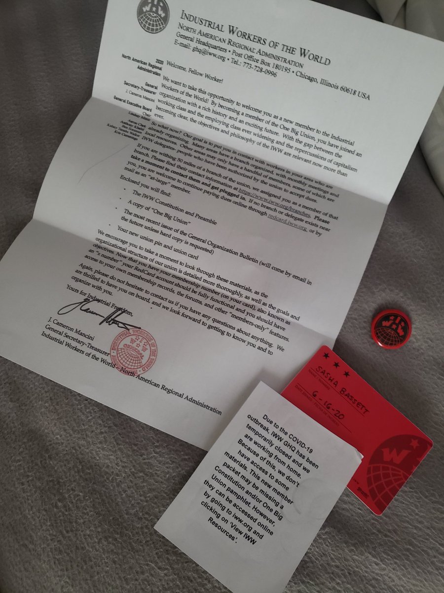 StillSashaBear's tweet photo. Got my IWW Red Card in the mail today #UnionStrong #UnionizeComics #onebigunion https://t.co/9DgyhpwQRe