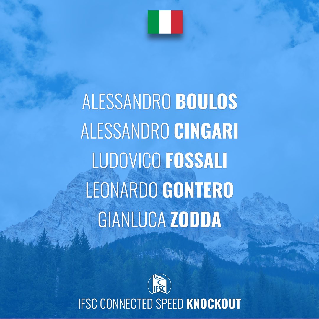 ifsclimbing's tweet image. Olympic qualified athlete and reigning Speed World Champion Ludovico Fossali 🇮🇹 will headline the Italian squad battling at the IFSC Connected Speed Knockout. #IFSCSpeedKnockout