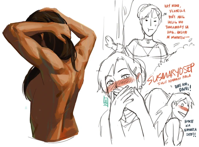 painting practice turned into a YsaDani ship doodle
modesty be damned, masarap kaya maligo sa ilog lol 