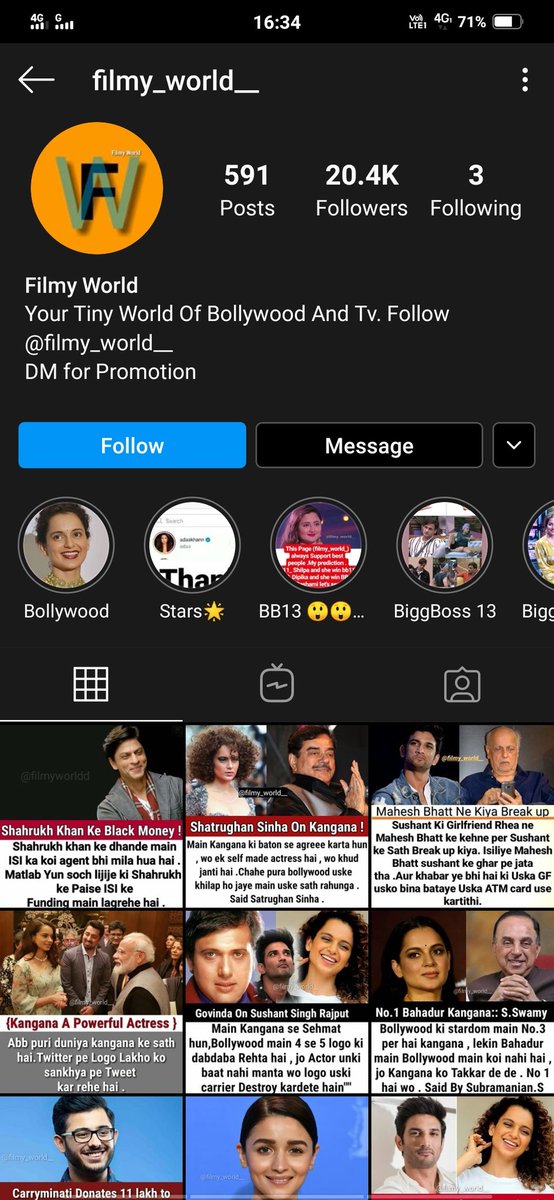 BeingSumit007's tweet photo. LOL!
Now The Page (Earlier #FilmyWorld) Has Changed Everything, Its Username, DP, Bio & Has Unfollowed Akshay Kumar, In Fear of Mass Reporting By #SalmanKhan Fans!
Admin of This Page Need a Serious Treatment, For Paying Insta Meme Pages To Post Fake Stuffs About SALMAN! https://t.co/yXxX5V1rLu