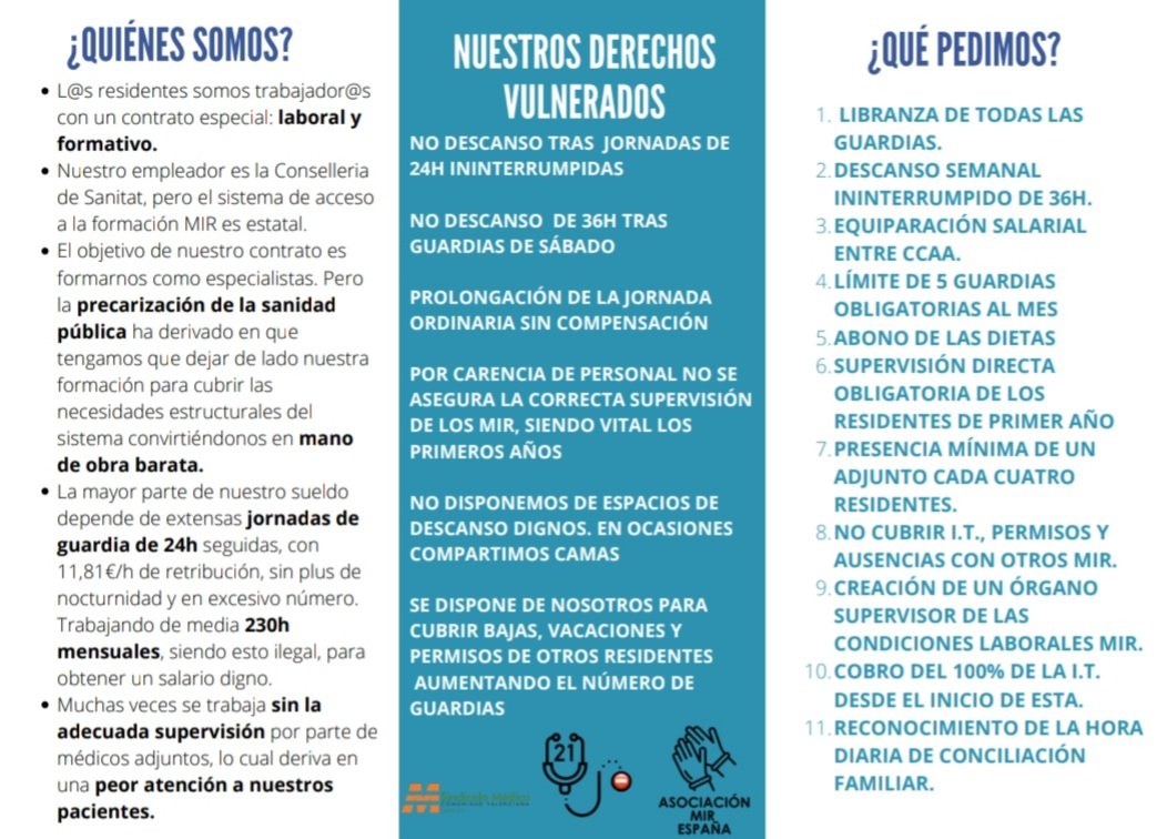 Gemma__LG's tweet photo. Aquí están las cosas que pedimos en Madrid y en Valencia, ¿de verdad es tan descabellado? #HuelgaMIR #ConvenioMIRYa #HuelgaResidentes
@sanidadgob @IdiazAyuso @ximopuig https://t.co/3cFuSAg8BJ